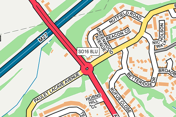 SO16 8LU map - OS OpenMap – Local (Ordnance Survey)