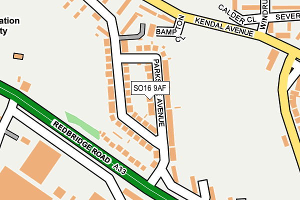 SO16 9AF map - OS OpenMap – Local (Ordnance Survey)