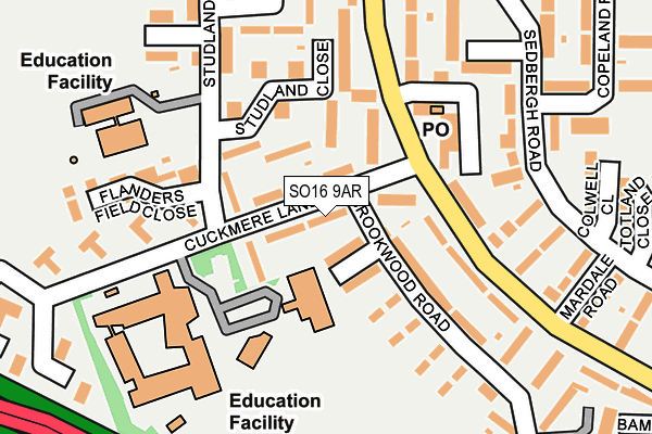 SO16 9AR map - OS OpenMap – Local (Ordnance Survey)