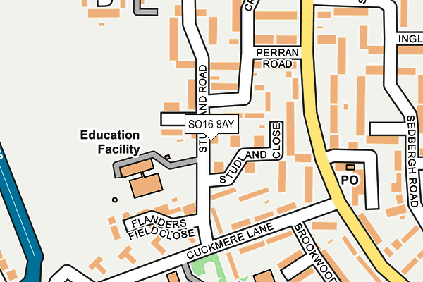 SO16 9AY map - OS OpenMap – Local (Ordnance Survey)