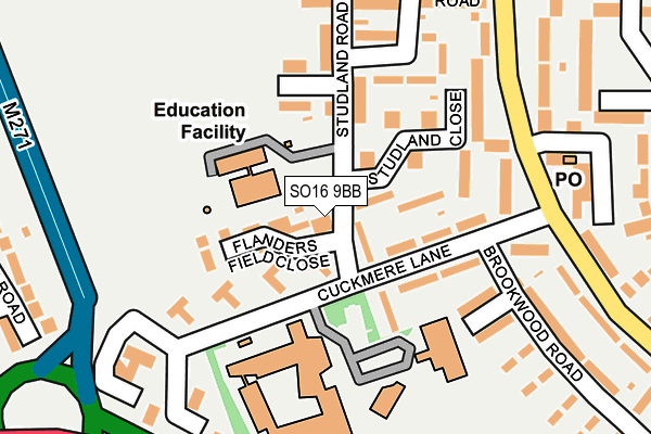 SO16 9BB map - OS OpenMap – Local (Ordnance Survey)