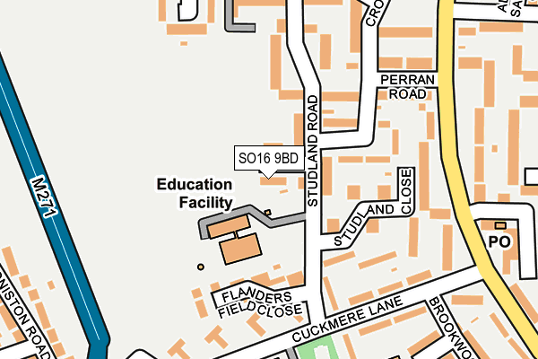SO16 9BD map - OS OpenMap – Local (Ordnance Survey)