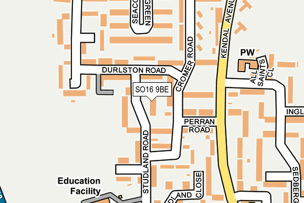 SO16 9BE map - OS OpenMap – Local (Ordnance Survey)