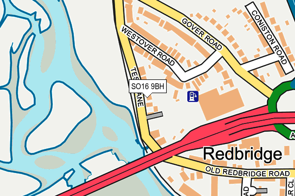 SO16 9BH map - OS OpenMap – Local (Ordnance Survey)