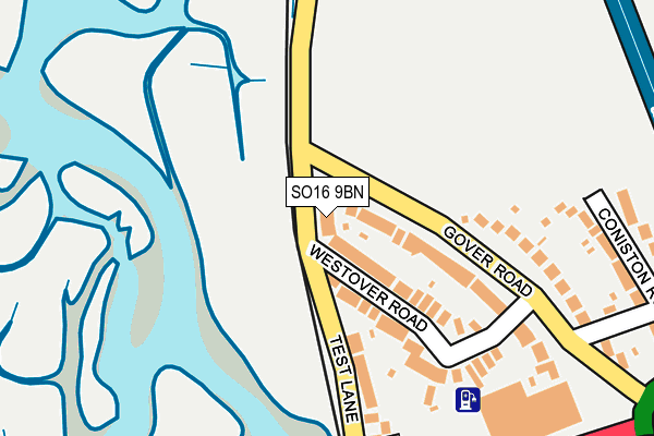 SO16 9BN map - OS OpenMap – Local (Ordnance Survey)