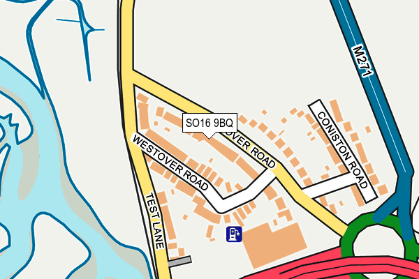 SO16 9BQ map - OS OpenMap – Local (Ordnance Survey)