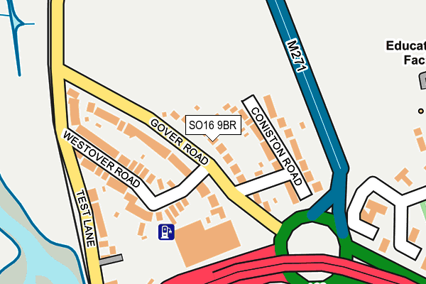 SO16 9BR map - OS OpenMap – Local (Ordnance Survey)