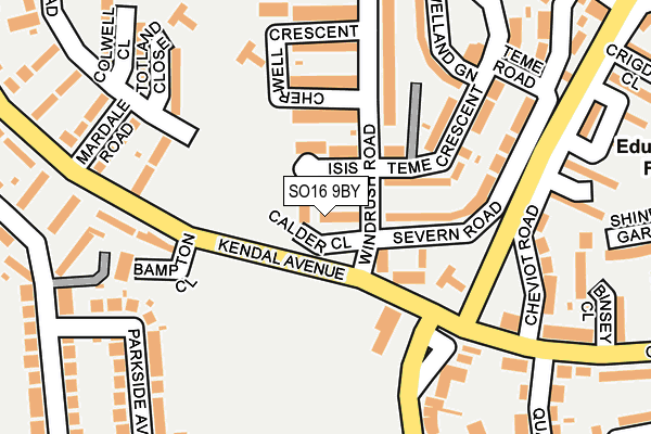 SO16 9BY map - OS OpenMap – Local (Ordnance Survey)