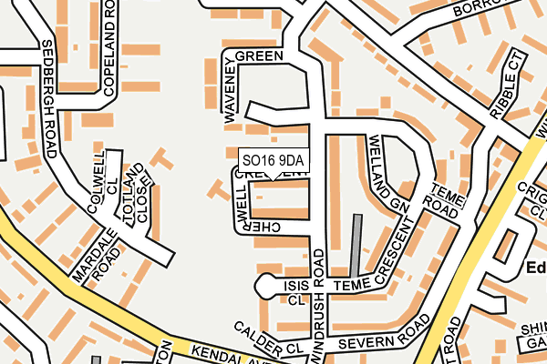 SO16 9DA map - OS OpenMap – Local (Ordnance Survey)