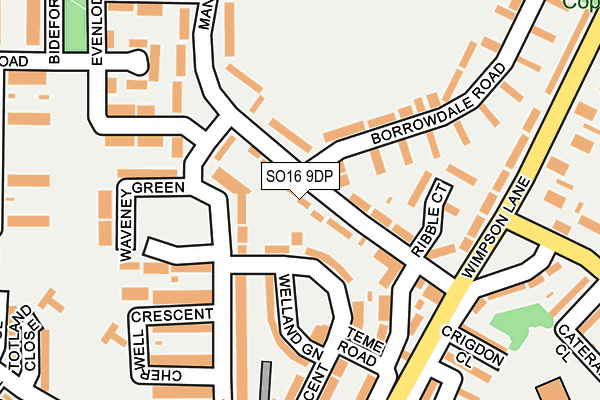 SO16 9DP map - OS OpenMap – Local (Ordnance Survey)