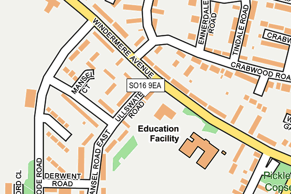 SO16 9EA map - OS OpenMap – Local (Ordnance Survey)