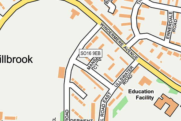 SO16 9EB map - OS OpenMap – Local (Ordnance Survey)