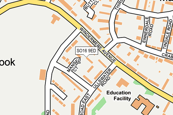 SO16 9ED map - OS OpenMap – Local (Ordnance Survey)