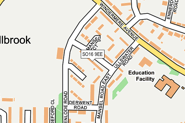 SO16 9EE map - OS OpenMap – Local (Ordnance Survey)