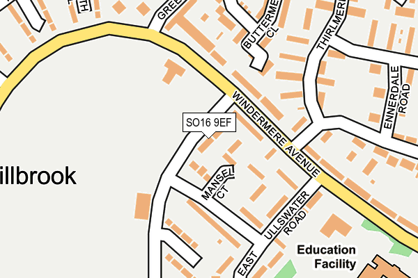 SO16 9EF map - OS OpenMap – Local (Ordnance Survey)