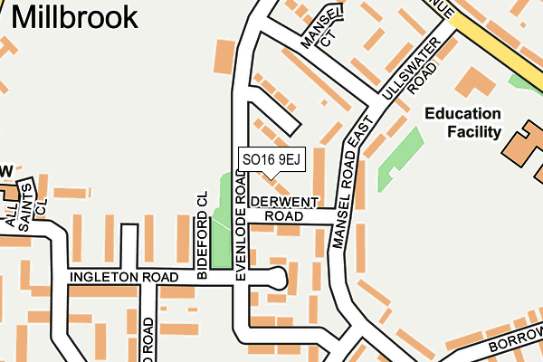 SO16 9EJ map - OS OpenMap – Local (Ordnance Survey)