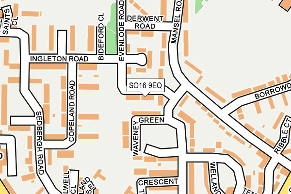 SO16 9EQ map - OS OpenMap – Local (Ordnance Survey)