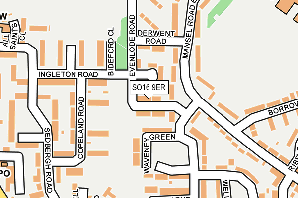 SO16 9ER map - OS OpenMap – Local (Ordnance Survey)