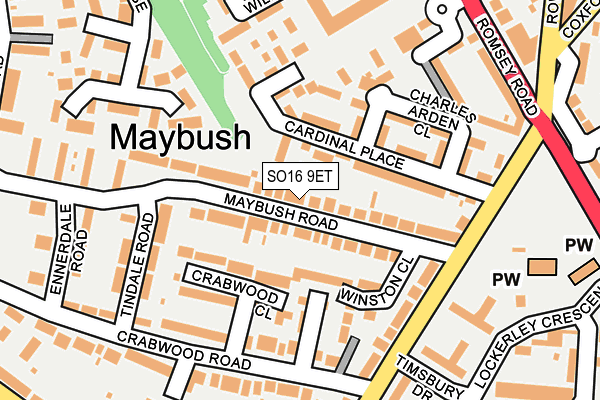 SO16 9ET map - OS OpenMap – Local (Ordnance Survey)