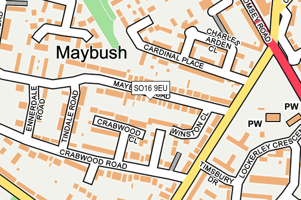 SO16 9EU map - OS OpenMap – Local (Ordnance Survey)