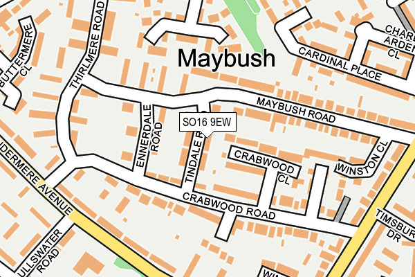 SO16 9EW map - OS OpenMap – Local (Ordnance Survey)