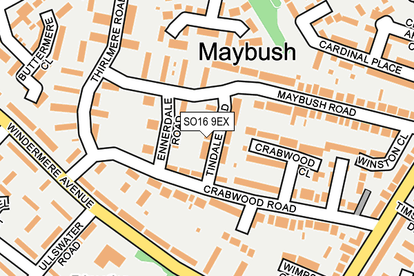 SO16 9EX map - OS OpenMap – Local (Ordnance Survey)