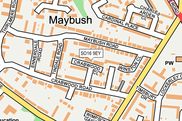 SO16 9EY map - OS OpenMap – Local (Ordnance Survey)