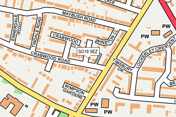 SO16 9EZ map - OS OpenMap – Local (Ordnance Survey)