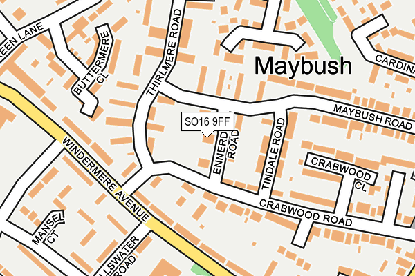 SO16 9FF map - OS OpenMap – Local (Ordnance Survey)