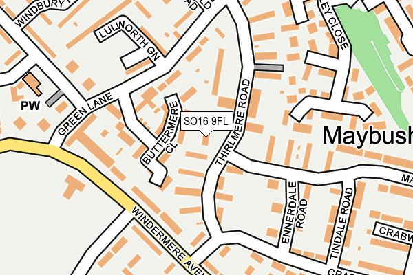 SO16 9FL map - OS OpenMap – Local (Ordnance Survey)