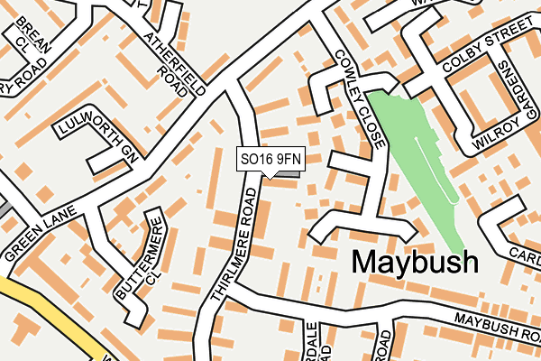 SO16 9FN map - OS OpenMap – Local (Ordnance Survey)