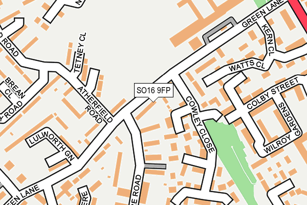 SO16 9FP map - OS OpenMap – Local (Ordnance Survey)