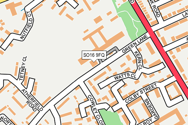 SO16 9FQ map - OS OpenMap – Local (Ordnance Survey)