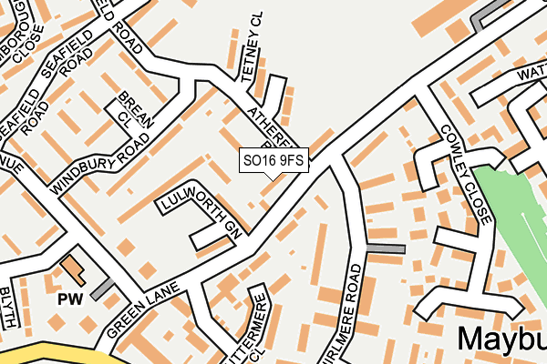 SO16 9FS map - OS OpenMap – Local (Ordnance Survey)