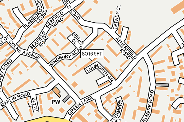 SO16 9FT map - OS OpenMap – Local (Ordnance Survey)