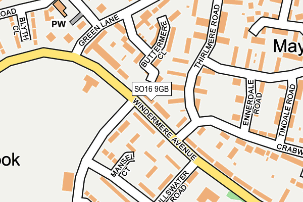 SO16 9GB map - OS OpenMap – Local (Ordnance Survey)