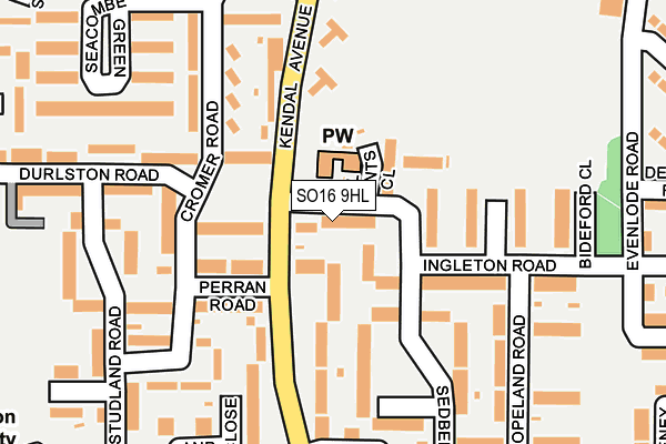 SO16 9HL map - OS OpenMap – Local (Ordnance Survey)