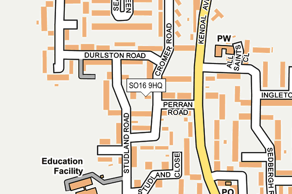 SO16 9HQ map - OS OpenMap – Local (Ordnance Survey)