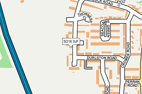 SO16 9JF map - OS OpenMap – Local (Ordnance Survey)