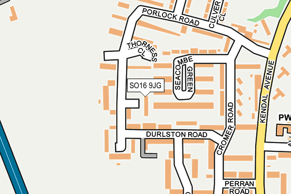 SO16 9JG map - OS OpenMap – Local (Ordnance Survey)