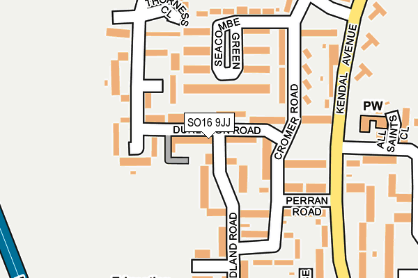 SO16 9JJ map - OS OpenMap – Local (Ordnance Survey)