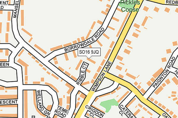 SO16 9JQ map - OS OpenMap – Local (Ordnance Survey)