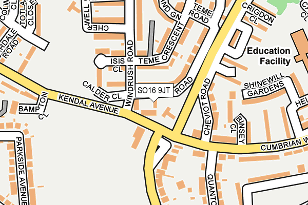 SO16 9JT map - OS OpenMap – Local (Ordnance Survey)