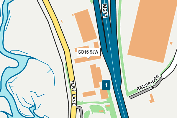 SO16 9JW map - OS OpenMap – Local (Ordnance Survey)