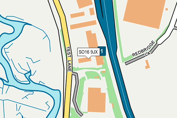 SO16 9JX map - OS OpenMap – Local (Ordnance Survey)