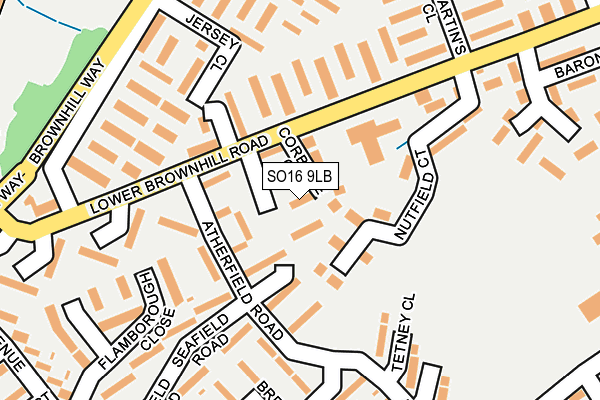 SO16 9LB map - OS OpenMap – Local (Ordnance Survey)