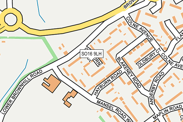 SO16 9LH map - OS OpenMap – Local (Ordnance Survey)