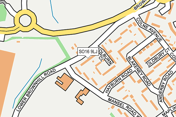 SO16 9LJ map - OS OpenMap – Local (Ordnance Survey)