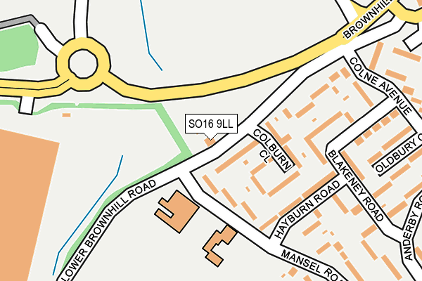 SO16 9LL map - OS OpenMap – Local (Ordnance Survey)