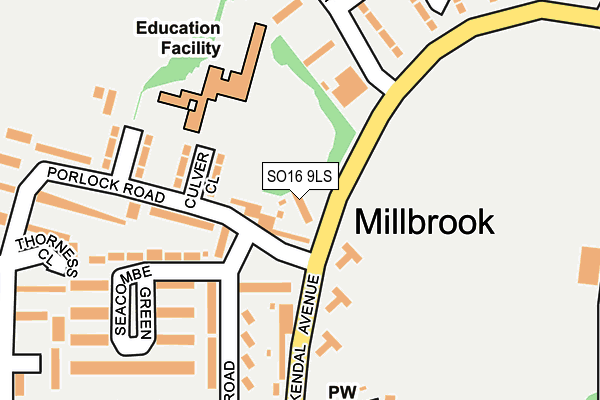 SO16 9LS map - OS OpenMap – Local (Ordnance Survey)